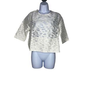 Sister Jane Women's Cross Out‎ Cropped Top White SZ M